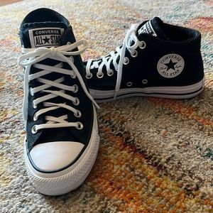 WOMEN'S CONVERSE MADISON MID-TOP SNEAKERS BLACK SZ 7 CHUCK TAYLOR